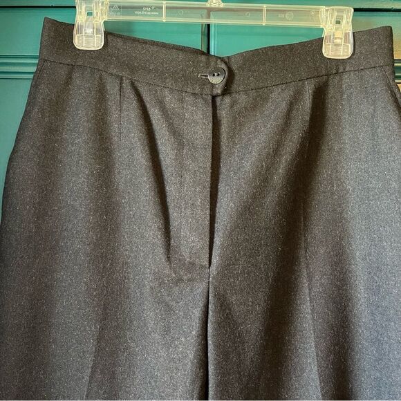 CHANEL Wool Cashmere Pants Trousers High Waist Wide Leg Silk Lined Sz 44 / 12 - Picture 4 of 7